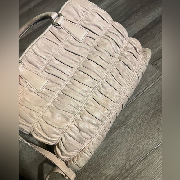 Prada Cream/ Beige/ Pink Leather Handbag - Picture 5 of 16